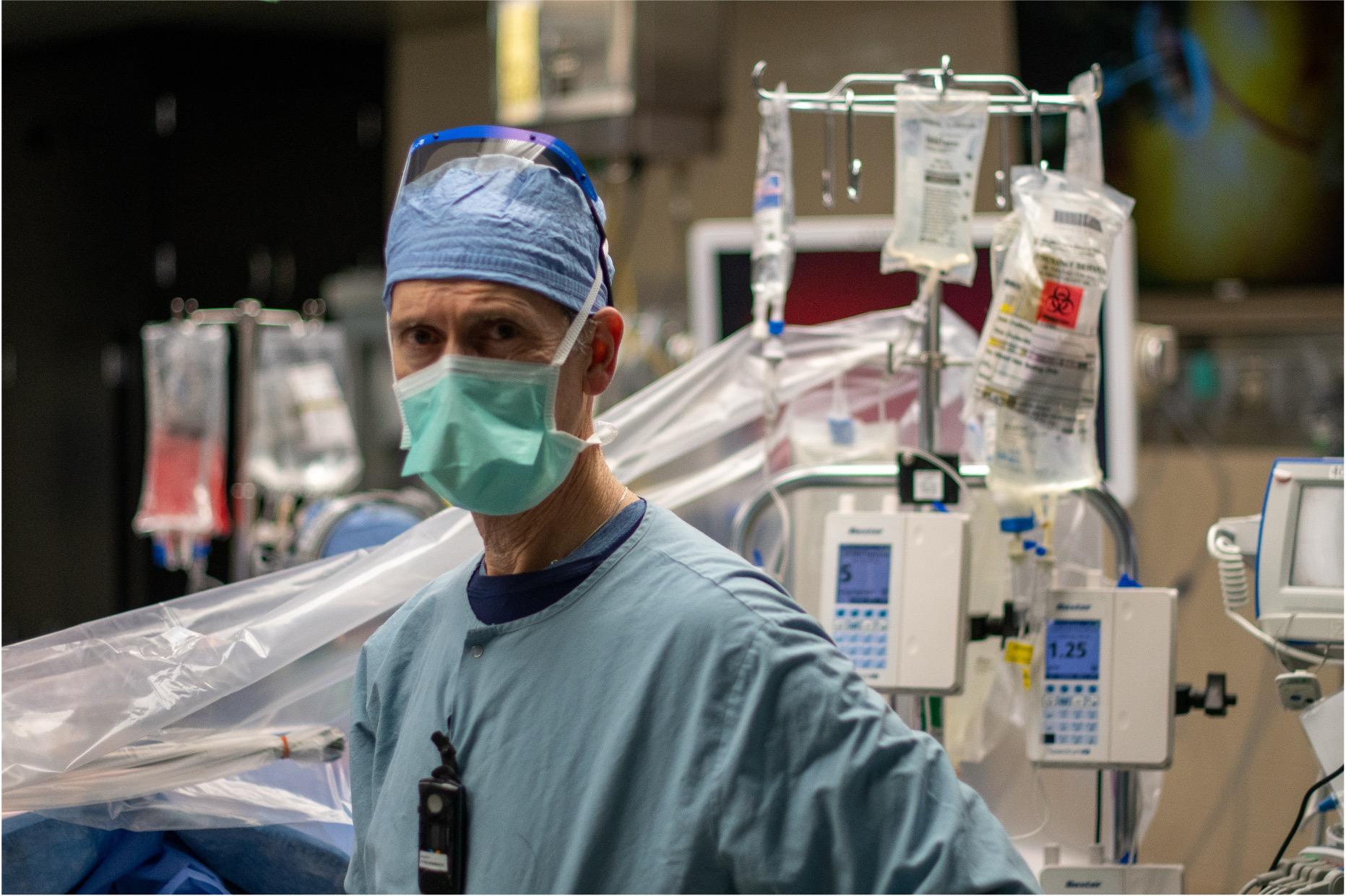Scott Streckenbach, MD, in the operating room at Massachusetts General Hospital